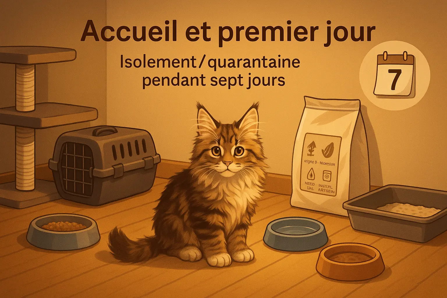 Prévoir l'accueil du chaton en quelques étapes à respecter, du transport aux 7 jours de quarantaine.